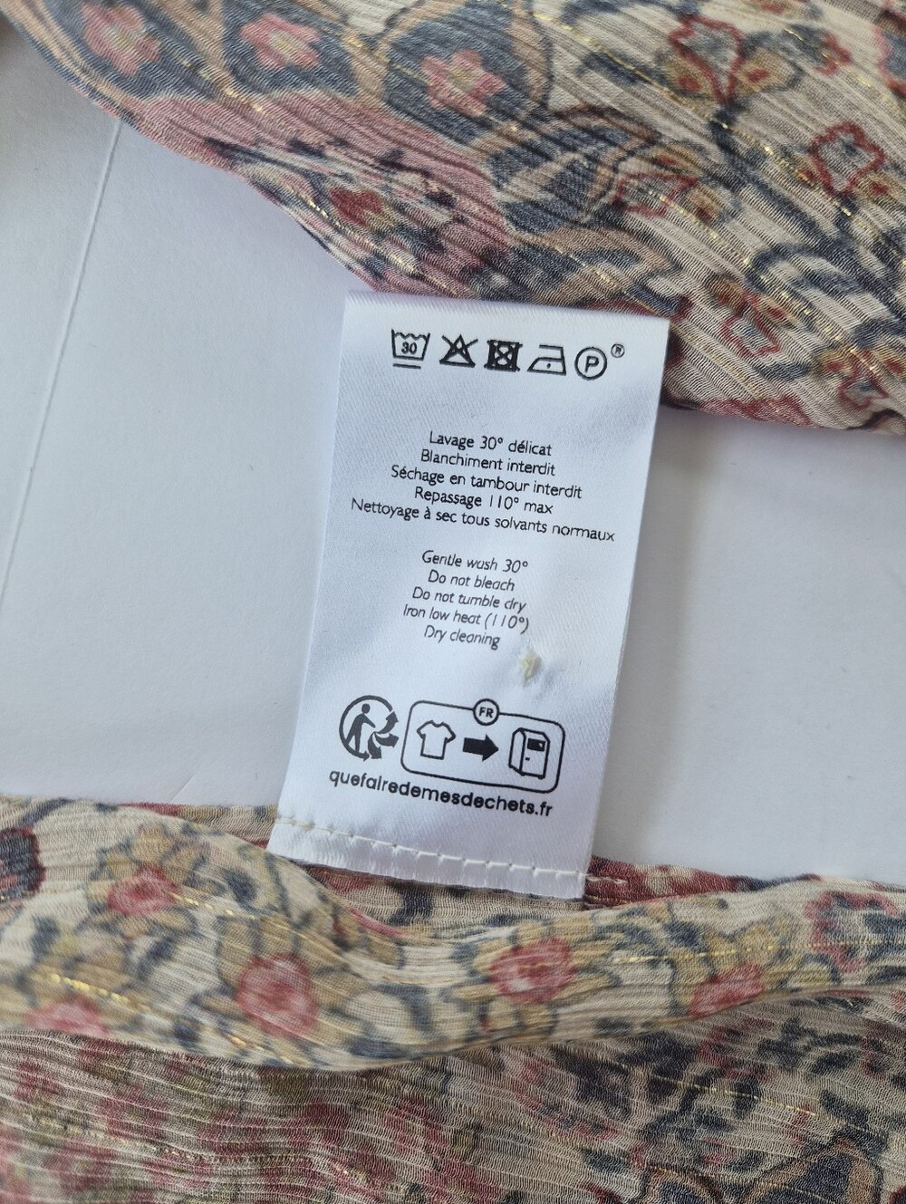[Sezane] Irina Shirt in Pastel Forest, Size 38/6, Part Silk - Picture 11 of 12